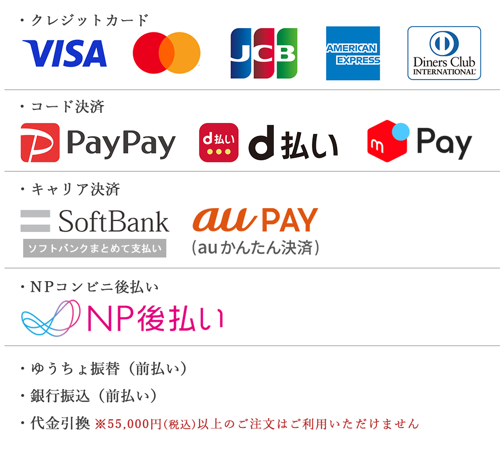 ご使用いただけるお支払い方法