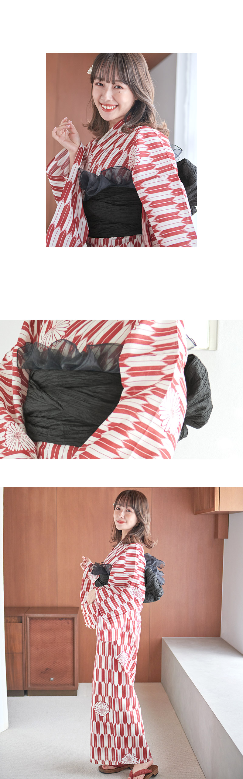 シャーベットカラー浴衣 浴衣単品　綿紅梅　手縫い　リユース　美品 utatane 浴衣 レディース セット 高級変わり織 浴衣3点セット
